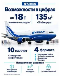Грузовой флот АТРАН активизировался: первый рейс Москва Мирный после перерыва выполнен успешно
